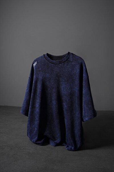 Slatra Tricou pentru bărbați Indigo O supradimensionat Wash Effect B basic