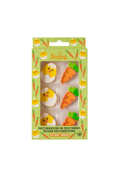 DECORA Decora Sugar Decoration Kit, Chicks and Carrots, 6 pieces, 5cm