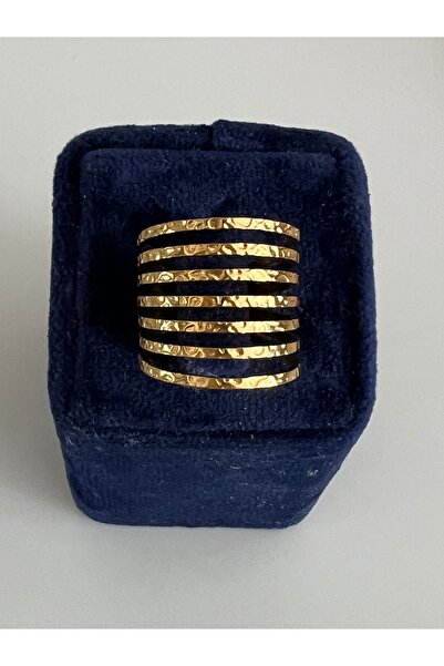 tones official Steel/Solid Brass 7 Row Rib Ring