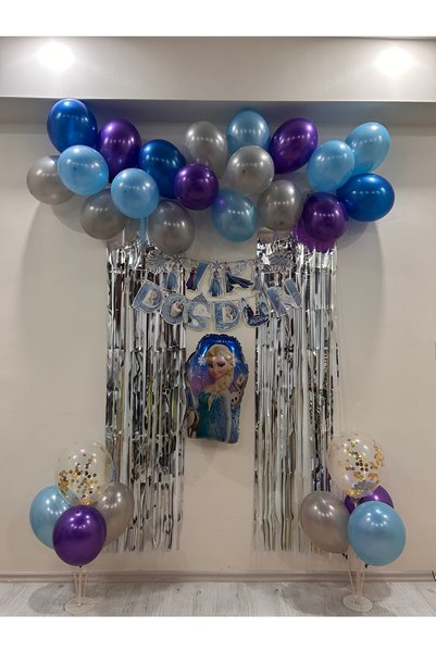 BOXLAND Frozen Elsa Anna Birthday Party Supplies Set – Balloon, Banner, Tablecloth