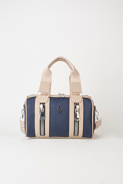 Vivaq Жіноча темно-синя сумка через плече з циліндричною застібкою-блискавкою...