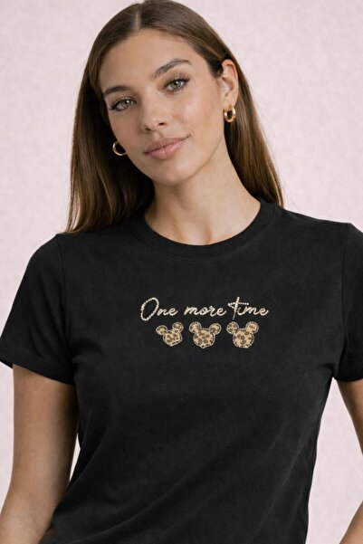 SİSTERS2HC Tricou pentru femei, cu broderie cu pietre, mini Basic Round Bi gu...