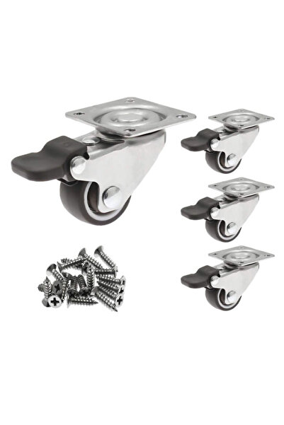 Luomorgo 4 Pack 1" Caster Wheels with Brakes