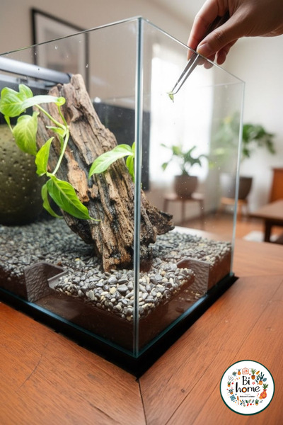 Bihome Ev Dekor & Hediyelik Akvaryum Köşe Kum Tutucu Taban Düzenleyici Bitkil...