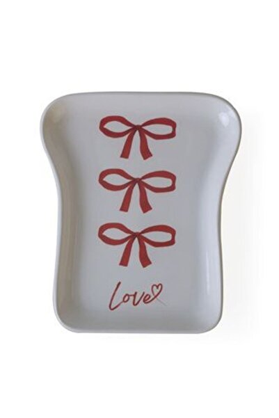 MATMEL قطعتين من أطباق التوست المزينة بفيونكة من السيراميك مقاس 19 سم