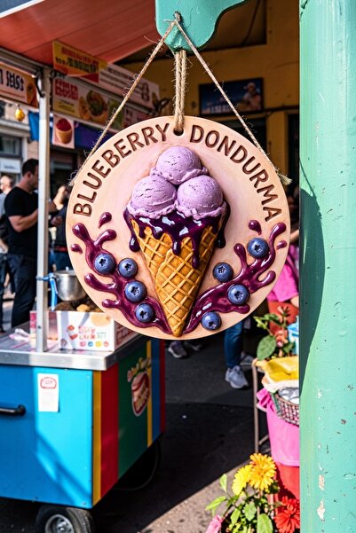 Nod Blueberry Ice Cream Visualized Drawstring Wooden Door and Wall Decoration...