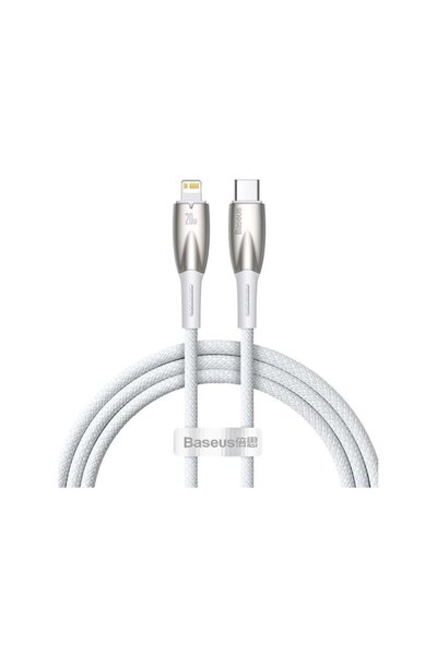 Baseus USB-C - Lightning Glimmer Серия 20W Кабел за зареждане и данни 1м Бял ...