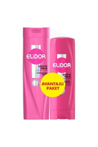 Elidor 3 Pieces of Strong Shining Shampoo 400 ml + Conditioner 200 ml
