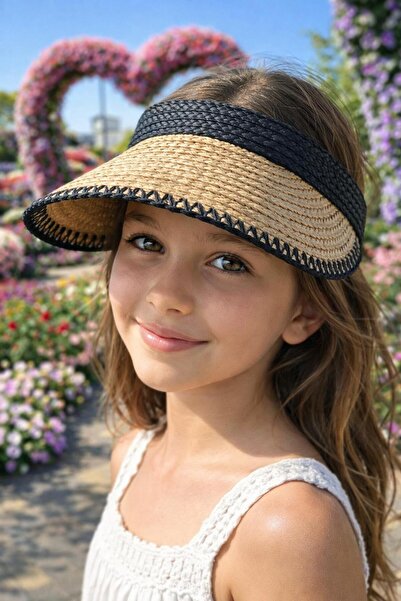 FELLMENS Pălărie pentru fete cu vizor din paie bej 10-18 ani