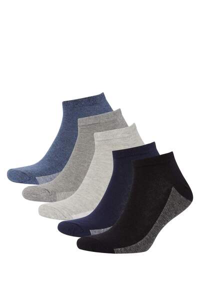 DeFacto Men's 5-Piece Cotton Booties Socks K4582Azns