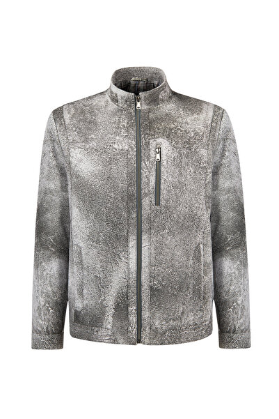 Derimod Oscar Men's Black Nubuck Leather Sports Jacket 25Wge64332Z