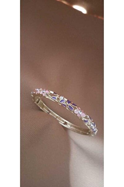 elifsaccessory Mor Mineli Çelik Kelepçe