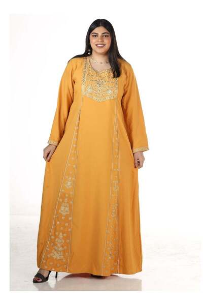 Generic Gulf Gown With Golden Embroidery On The Chest Sleeves And Along The L...