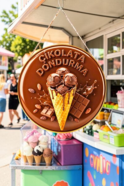 Nod Chocolate Ice Cream Visualized Wooden Door and Wall Ornament with String ...