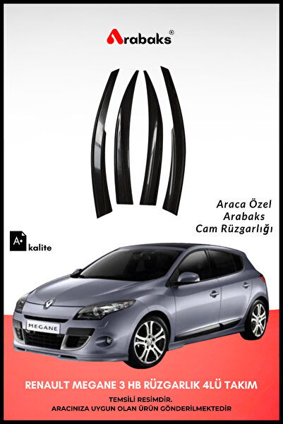 Arabaks Renault Megane 3 HB Cam Rüzgarlığı 4'lü Takım (MUGEN TİP, DAYANIKLI M...
