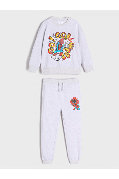 SPIDERMAN Διμερής φόρμα Σπάιντερ-Μαν σε γκρι χρώμα από ζέρσεϊ