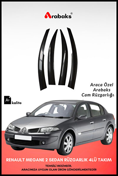 Arabaks Renault Megane 2 SEDAN Cam Rüzgarlığı 4'lü Takım (MUGEN TİP, DAYANIKL...
