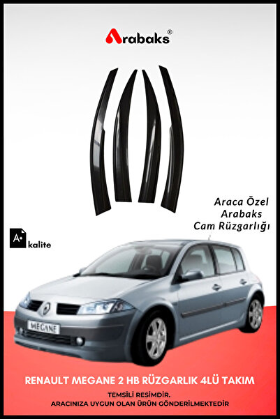 Arabaks Renault Megane 2 HB Cam Rüzgarlığı 4'lü Takım (MUGEN TİP, DAYANIKLI M...