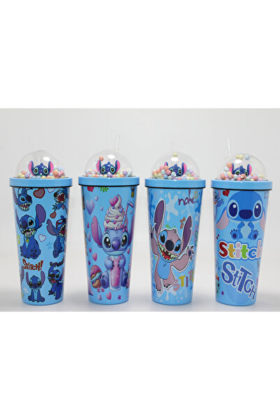 MericLine Cute Stitch Beaded Thermos and Water Bottle with Straw