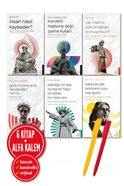 Destek Yayınları Alfa Kalem+Gazali+Hacı Bektaş Veli+Farabi+Evliya Çelebi+Mevl...