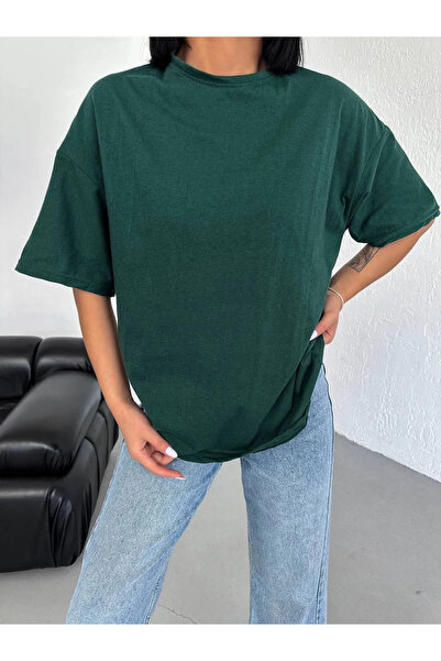 Generic Brand Women's Plain T-Shirt Short Sleeve Crew Neck Oversize Comfortab...