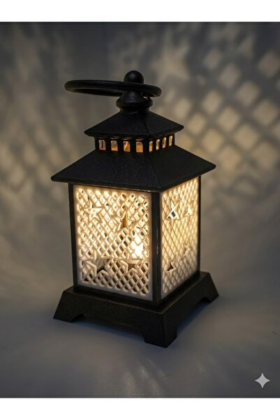 Helis Craft Dekoratif Yıldız Desenli Fener Mumluk - Led Mum Uyumlu