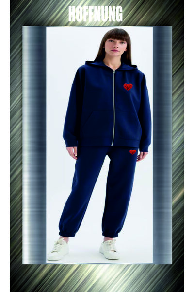 HOFFNUNG Unisex Casual Tracksuit Set Red Hear Outdoor Full Zip