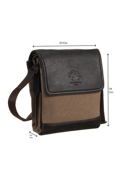 Westpolo Vestpolo Vegan Deri ve Kanvas Kumaş Şık ve Fonksiyonel Erkek Omuz Ça...