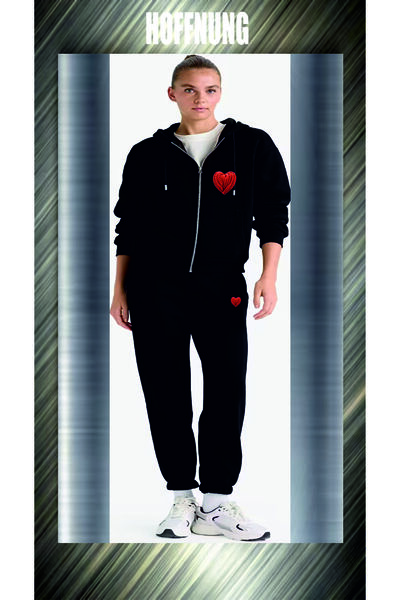 HOFFNUNG Unisex Casual Tracksuit Set Red Hear Outdoor Full Zip