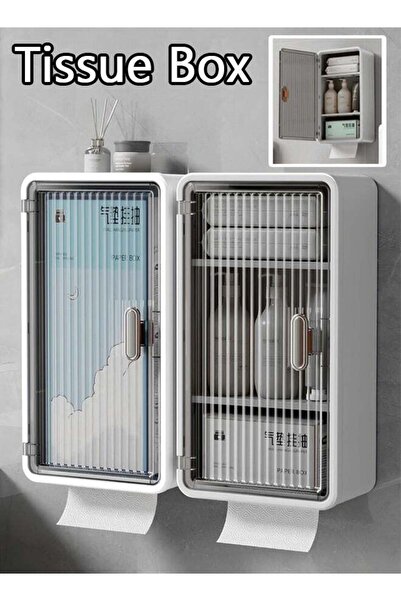 Generic Wall-Mounted Tissue & Paper Towel Holder, 36.5x20x10.9cm Multifunctio...