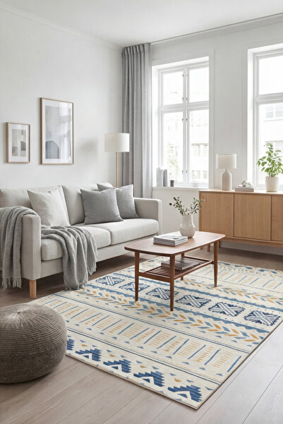 GECE HOME Dijital Kaymaz Baskılı Yıkanabilir DESENLİ Salon Halısı Mutfak Halı...