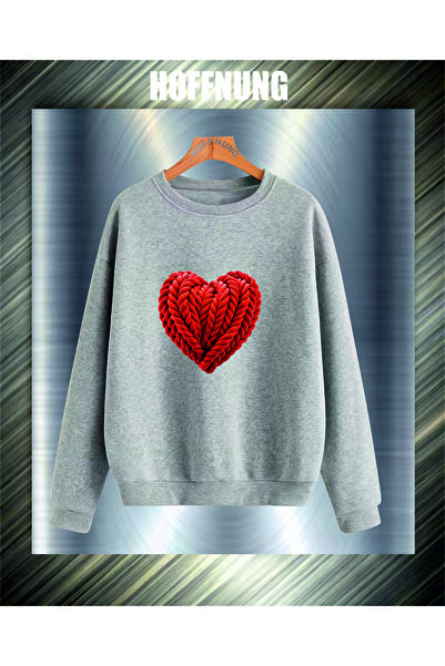 HOFFNUNG Unisex Cotton Lu Oversized Red Heart Printed Hooded Collar Comfortab...