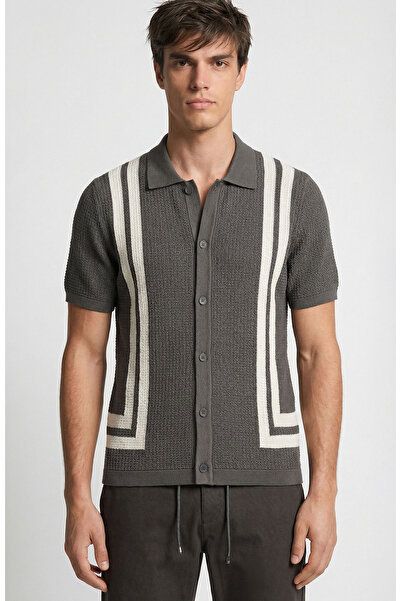 Network Haki Desenli Triko Gömlek