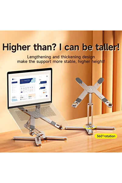 choice2 Sliver Laptop Stand with 360 Rotating Base, Computer Notebook Laptop ...