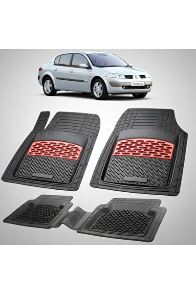 TEAMCAR Renault Megane II 1 Sedan Compatible Floor Mats 2003-2006 | Red