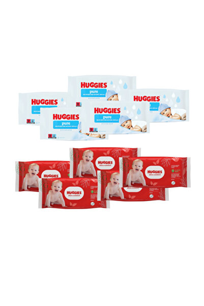 Huggies Set Servetele Umede 5x Pure 56buc + 5x Ultra Comfort