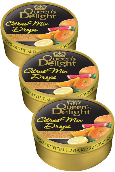 Queens Delight مزيج الحمضيات (مزيج الفواكه الحمضية) سكر 150 جرام × 3 قطع