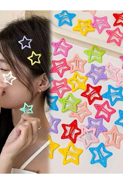 JEWELRY Renkli Yıldız Çıtçıt Toka 10’lu