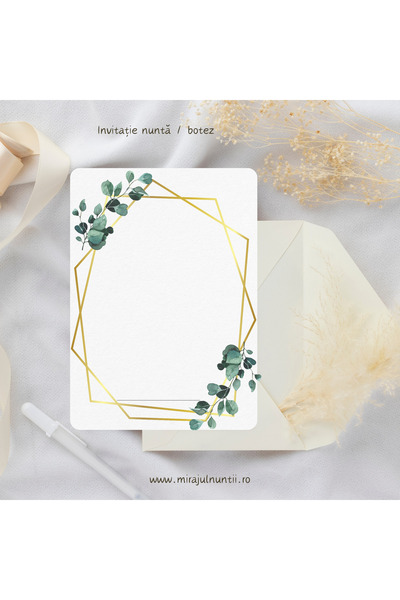 Proprie Invitație de nuntă „C.12Alb (Necompletată) - Plic Alb inclus” Set 50 ...