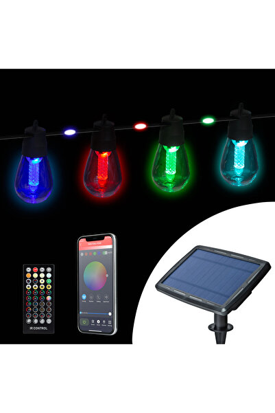 OEM Lampă solară inteligentă - 84 + 15 buc LED RGB - 14.5 m - Bluetooth