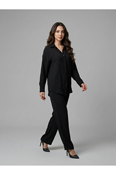 TALY Oversize Comfortable Fit, Long Sleeve Shirt and Wide-Lettered Loose-Fit ...