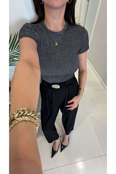 BİRCANÇİL Μπλουζάκι Yussi Antrasit κοτλέ Με γκλίτερ