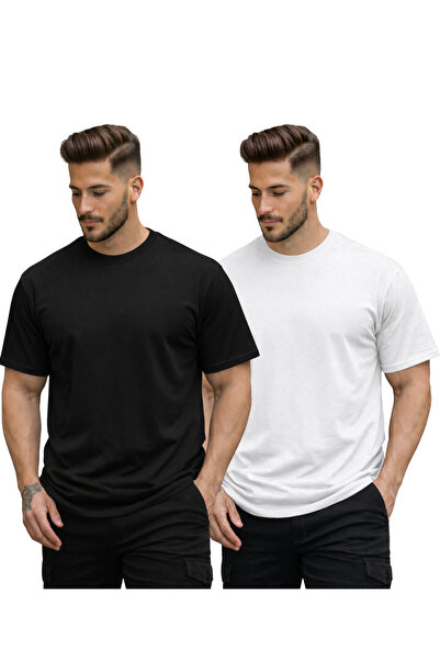 DEEPSENCE 2-Pack 100% Cotton Comfortable Fit T-Shirts Plain