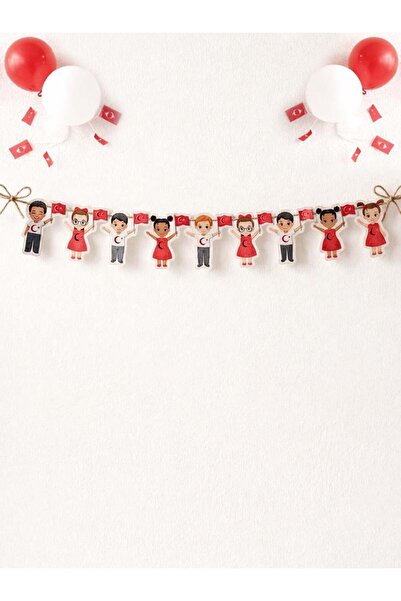 Parti Adresi 23 Nisan Çocuk Figürlü Banner Süs – Milli Bayram Okul Sınıf Süsleme