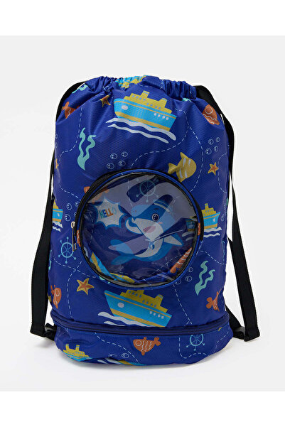 REDTAG Boys Blue Printed Backpack