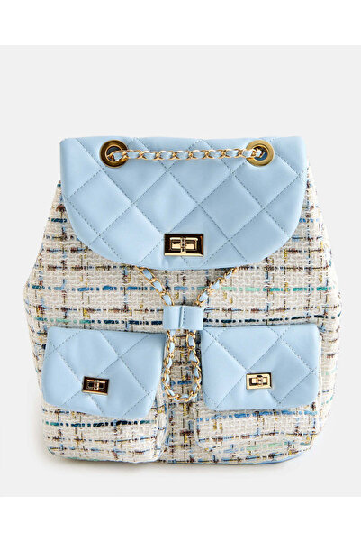 REDTAG Senior Girls Blue Embellished Backpack