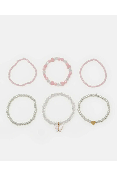 REDTAG مجموعة أساور متنوعة للبنات (عبوة من 6 قطع)