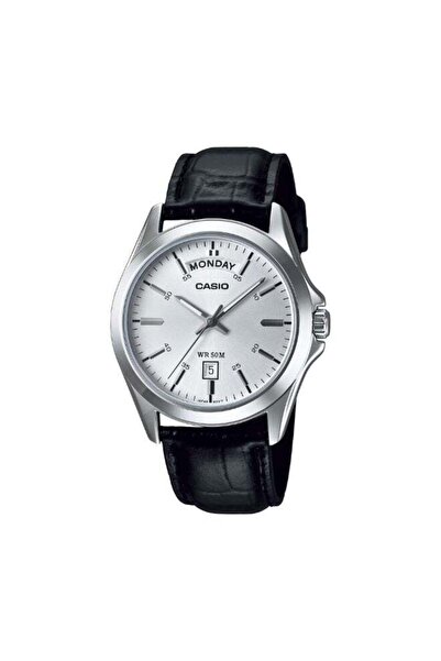 Casio MTP-1370L-7AVDF Men’s Analog Watch – White Dial, Black Leather Strap, D...