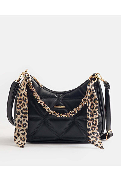 REDTAG حقيبة عابرة للجسم مبطّن للنساء تفاصيل سلسلة - أسود