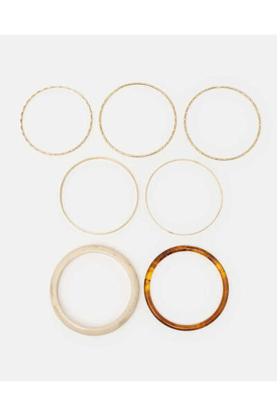 REDTAG طقم أساور ذهبية نسائية مكون من 7 قطع